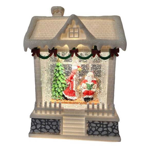 DILLARD'S Illuminated Snow House Santa Kissing Mrs Claus SEE PHOTOS AND VIDEO - Picture 9 of 16